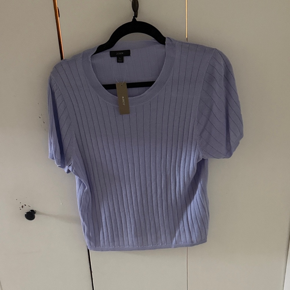 J. Crew Women's Light Purple Ribbed Tee